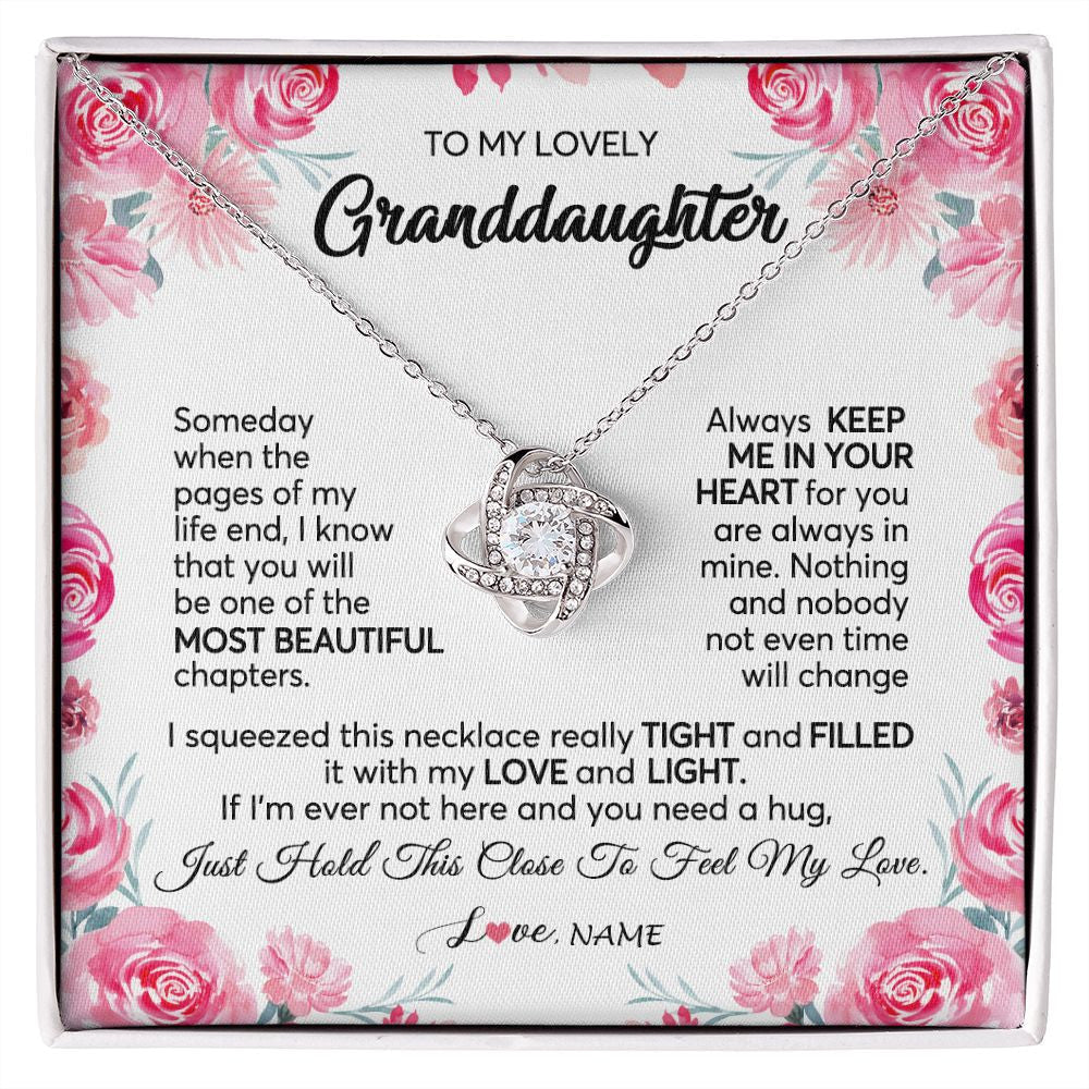 Personalized To My Granddaughter Necklace From Grandma Papa Always Keep Me in Your Heart Granddaughter Birthday Christmas Customized Gift Box Message Card