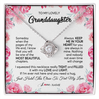 Personalized To My Granddaughter Necklace From Grandma Papa Always Keep Me in Your Heart Granddaughter Birthday Christmas Customized Gift Box Message Card