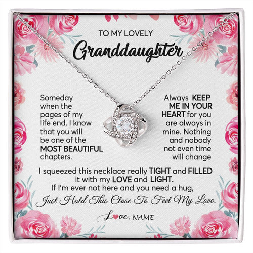 Personalized To My Granddaughter Necklace From Grandma Papa Always Keep Me in Your Heart Granddaughter Birthday Christmas Customized Gift Box Message Card