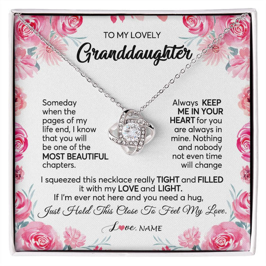 Personalized To My Granddaughter Necklace From Grandma Papa Always Keep Me in Your Heart Granddaughter Birthday Christmas Customized Gift Box Message Card
