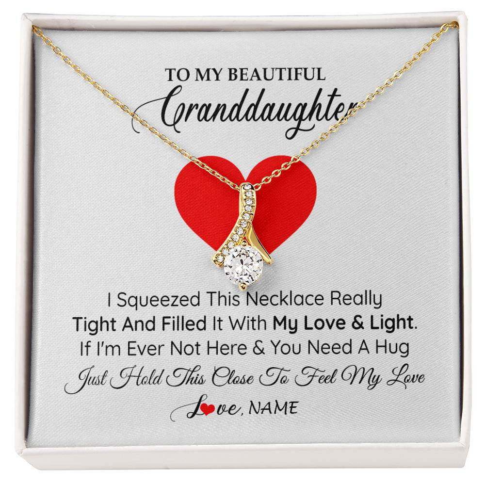 Personalized To My Granddaughter Necklace From Grandma Papa I Squeezed This Necklace Granddaughter Birthday Christmas Customized Gift Box Message Card