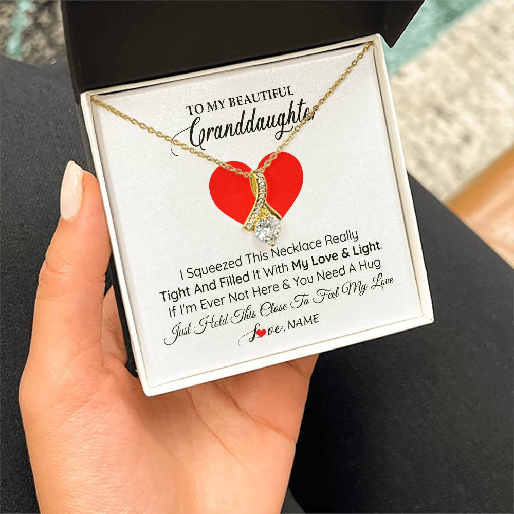 Personalized To My Granddaughter Necklace From Grandma Papa I Squeezed This Necklace Granddaughter Birthday Christmas Customized Gift Box Message Card