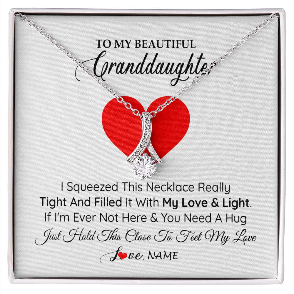 Personalized To My Granddaughter Necklace From Grandma Papa I Squeezed This Necklace Granddaughter Birthday Christmas Customized Gift Box Message Card