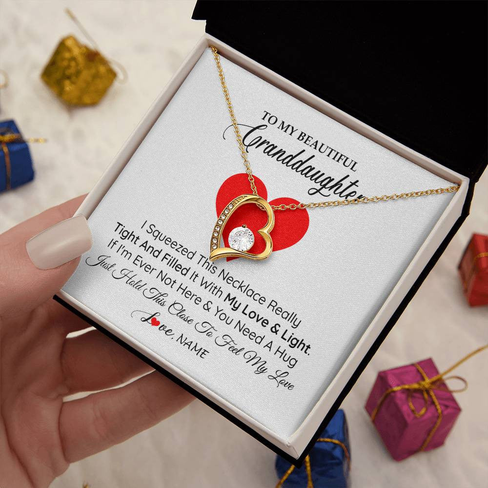 Personalized To My Granddaughter Necklace From Grandma Papa I Squeezed This Necklace Granddaughter Birthday Christmas Customized Gift Box Message Card