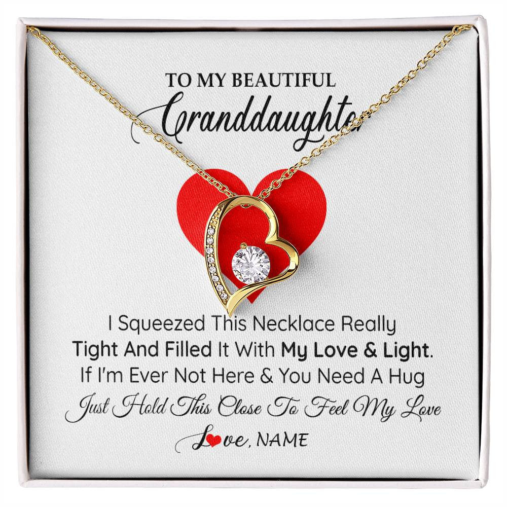 Personalized To My Granddaughter Necklace From Grandma Papa I Squeezed This Necklace Granddaughter Birthday Christmas Customized Gift Box Message Card