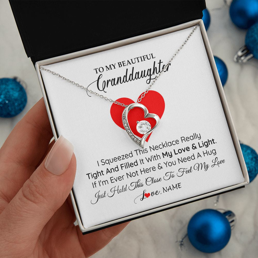 Personalized To My Granddaughter Necklace From Grandma Papa I Squeezed This Necklace Granddaughter Birthday Christmas Customized Gift Box Message Card