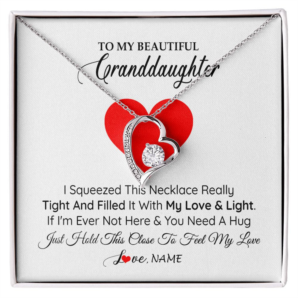 Personalized To My Granddaughter Necklace From Grandma Papa I Squeezed This Necklace Granddaughter Birthday Christmas Customized Gift Box Message Card