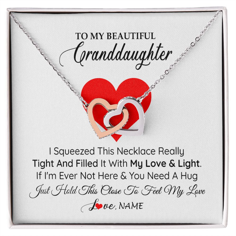 Personalized To My Granddaughter Necklace From Grandma Papa I Squeezed This Necklace Granddaughter Birthday Christmas Customized Gift Box Message Card