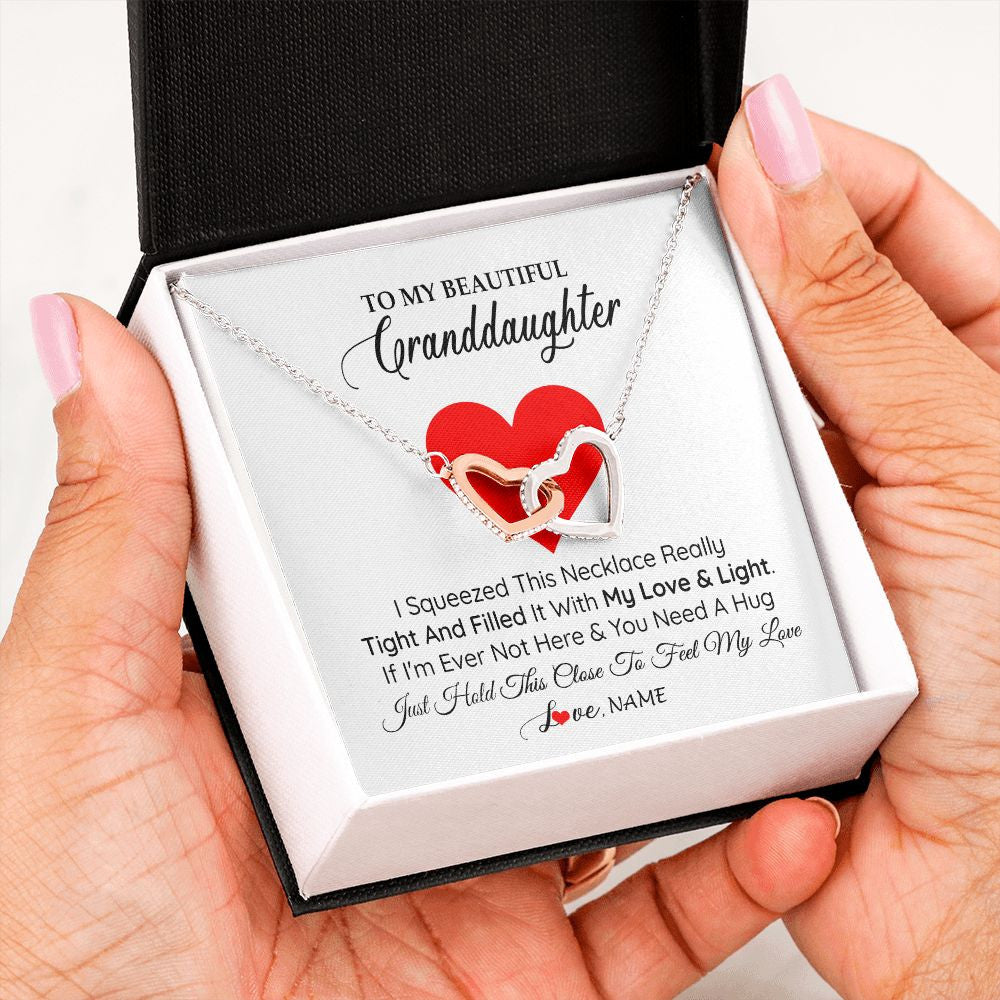 Personalized To My Granddaughter Necklace From Grandma Papa I Squeezed This Necklace Granddaughter Birthday Christmas Customized Gift Box Message Card