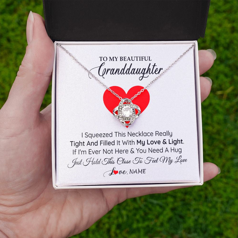 Personalized To My Granddaughter Necklace From Grandma Papa I Squeezed This Necklace Granddaughter Birthday Christmas Customized Gift Box Message Card