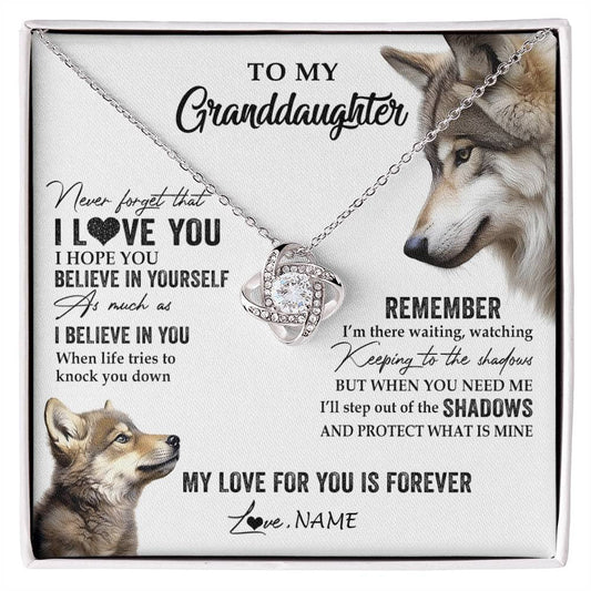 Personalized To My Granddaughter Necklace From Grandma Papa Wolf My Love For You Is Forever Granddaughter Birthday Christmas Customized Gift Box Message Card