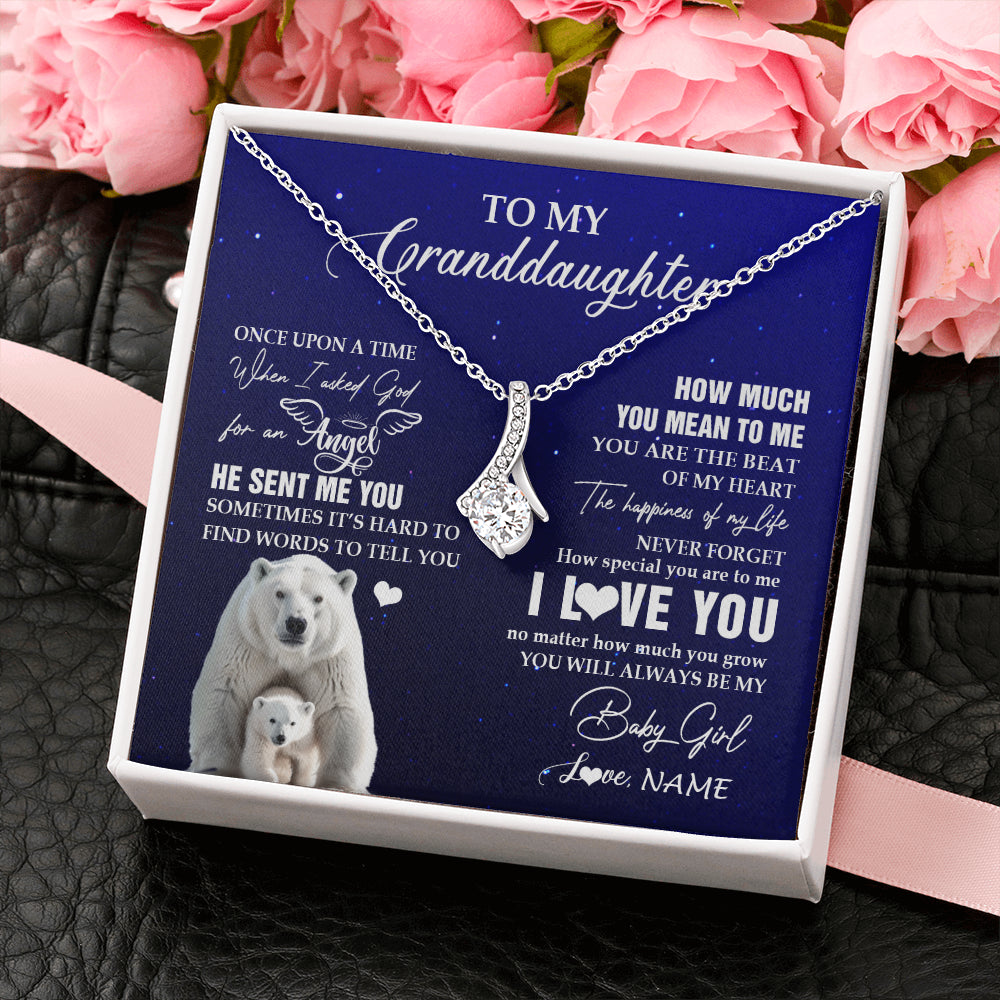 Personalized To My Granddaughter Necklace From Grandma Polar Bear Never Forget I Love You Granddaughter Birthday Christmas Customized Gift Box Message Card