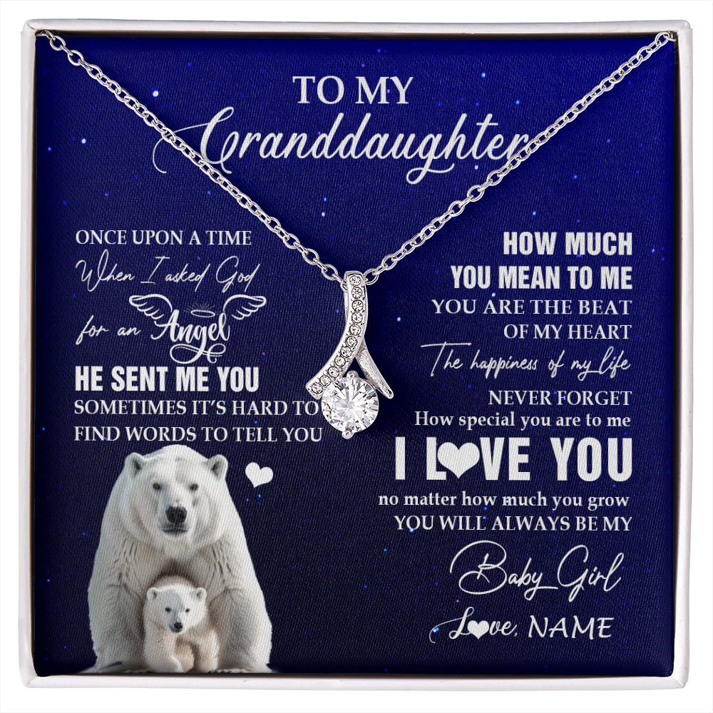 Personalized To My Granddaughter Necklace From Grandma Polar Bear Never Forget I Love You Granddaughter Birthday Christmas Customized Gift Box Message Card
