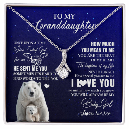 Personalized To My Granddaughter Necklace From Grandma Polar Bear Never Forget I Love You Granddaughter Birthday Christmas Customized Gift Box Message Card