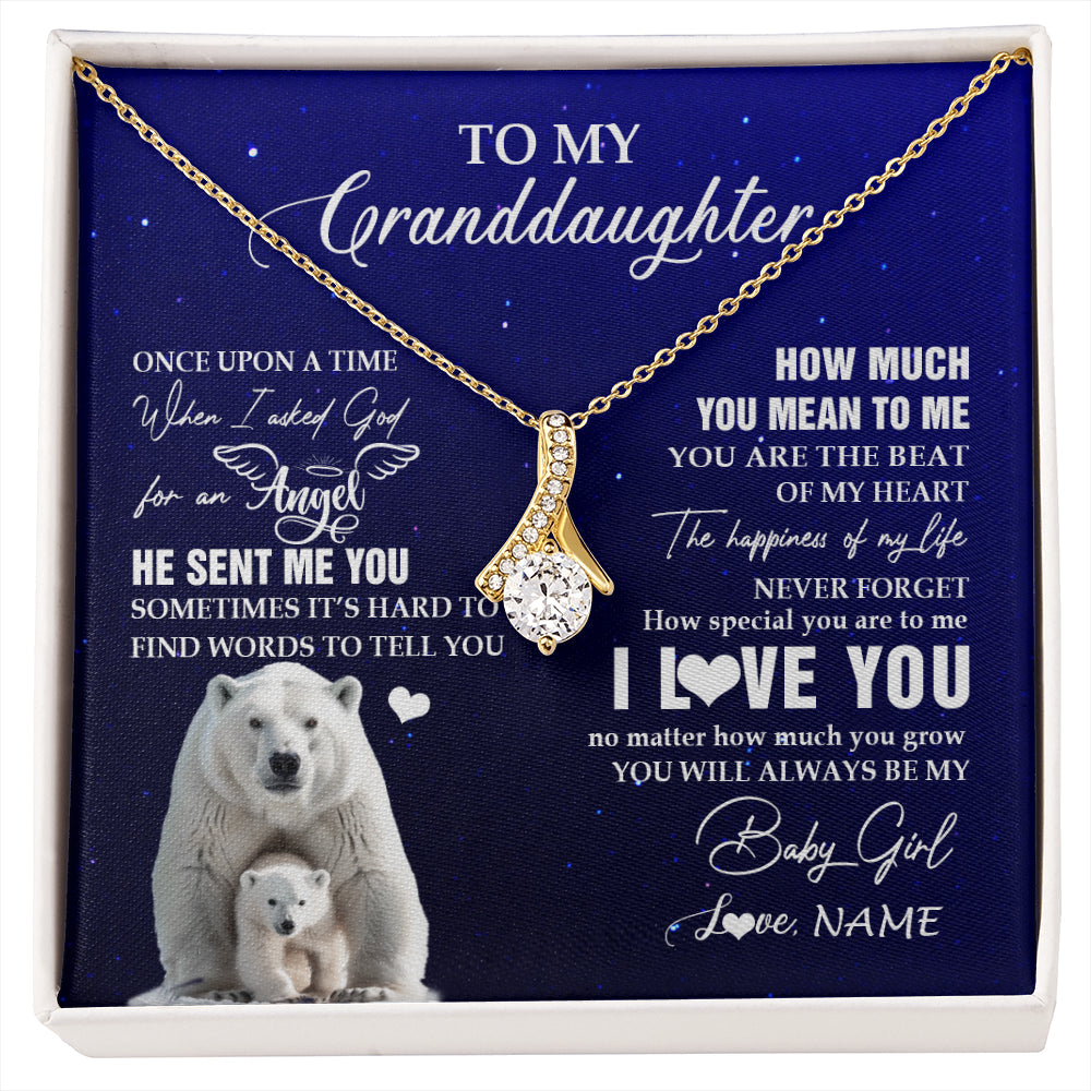 Personalized To My Granddaughter Necklace From Grandma Polar Bear Never Forget I Love You Granddaughter Birthday Christmas Customized Gift Box Message Card