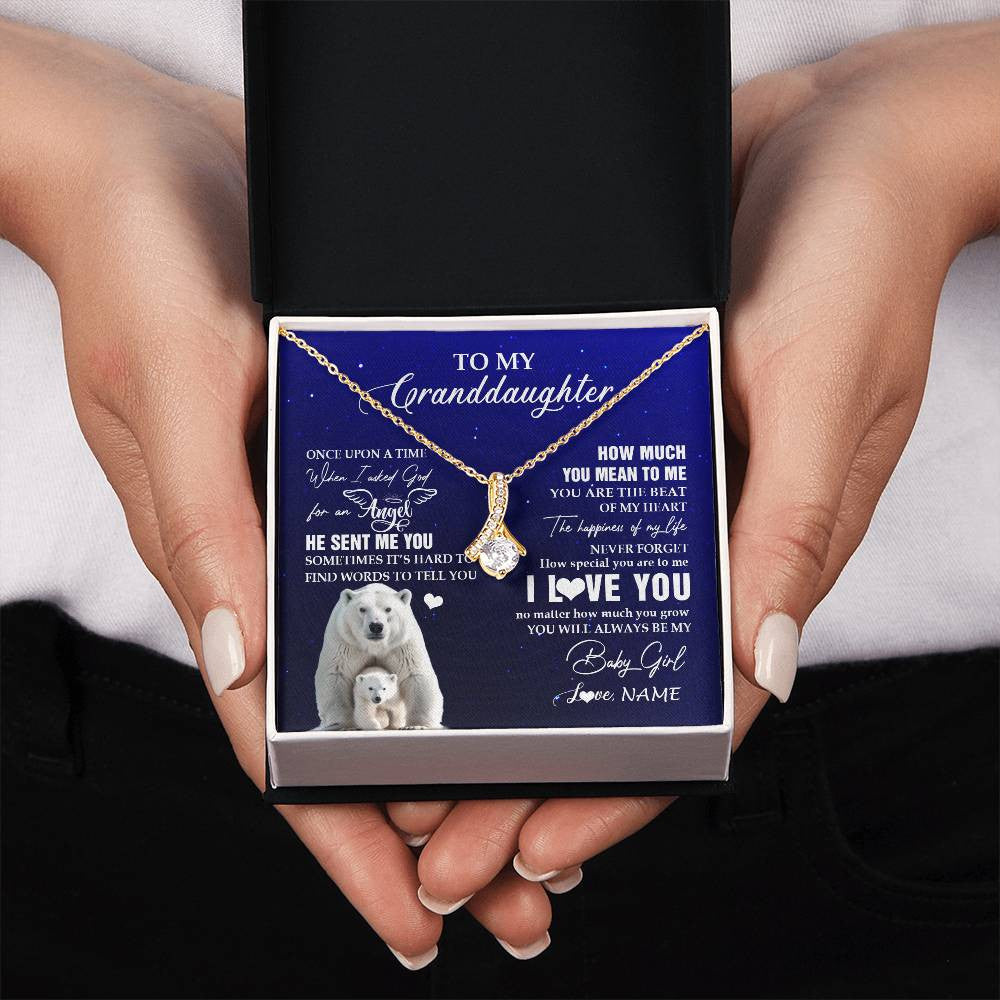 Personalized To My Granddaughter Necklace From Grandma Polar Bear Never Forget I Love You Granddaughter Birthday Christmas Customized Gift Box Message Card