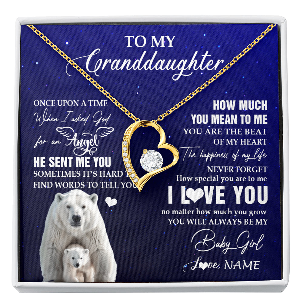Personalized To My Granddaughter Necklace From Grandma Polar Bear Never Forget I Love You Granddaughter Birthday Christmas Customized Gift Box Message Card
