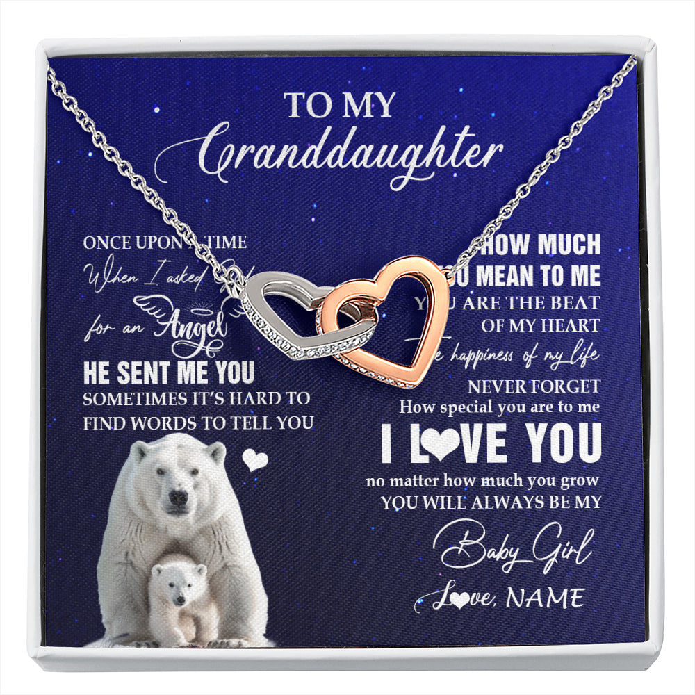Personalized To My Granddaughter Necklace From Grandma Polar Bear Never Forget I Love You Granddaughter Birthday Christmas Customized Gift Box Message Card
