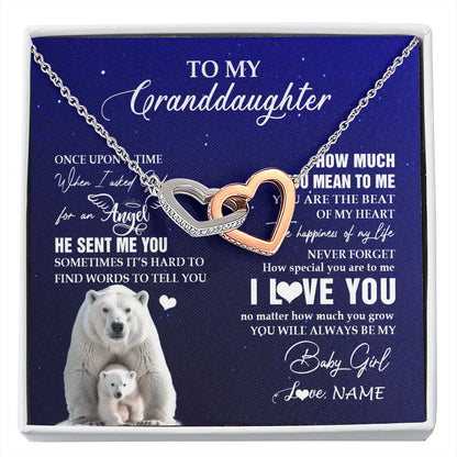 Personalized To My Granddaughter Necklace From Grandma Polar Bear Never Forget I Love You Granddaughter Birthday Christmas Customized Gift Box Message Card