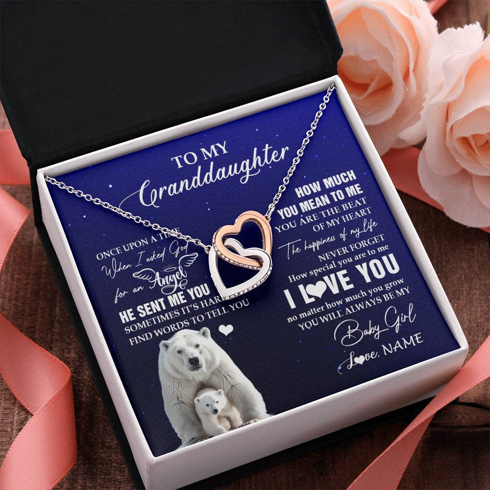 Personalized To My Granddaughter Necklace From Grandma Polar Bear Never Forget I Love You Granddaughter Birthday Christmas Customized Gift Box Message Card