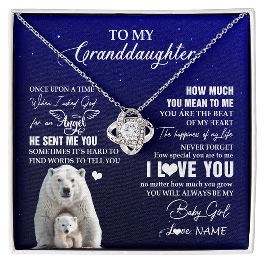 Personalized To My Granddaughter Necklace From Grandma Polar Bear Never Forget I Love You Granddaughter Birthday Christmas Customized Gift Box Message Card