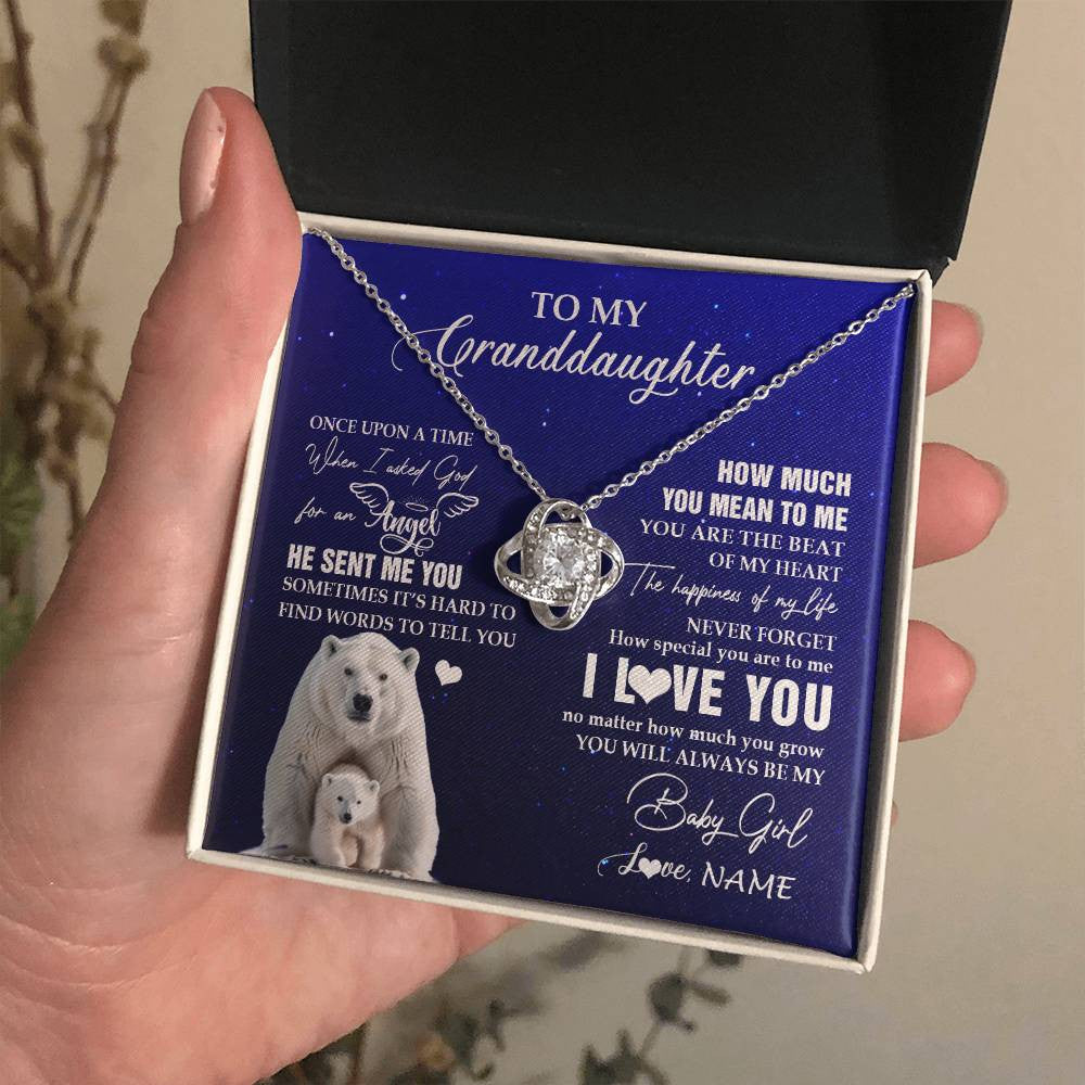 Personalized To My Granddaughter Necklace From Grandma Polar Bear Never Forget I Love You Granddaughter Birthday Christmas Customized Gift Box Message Card