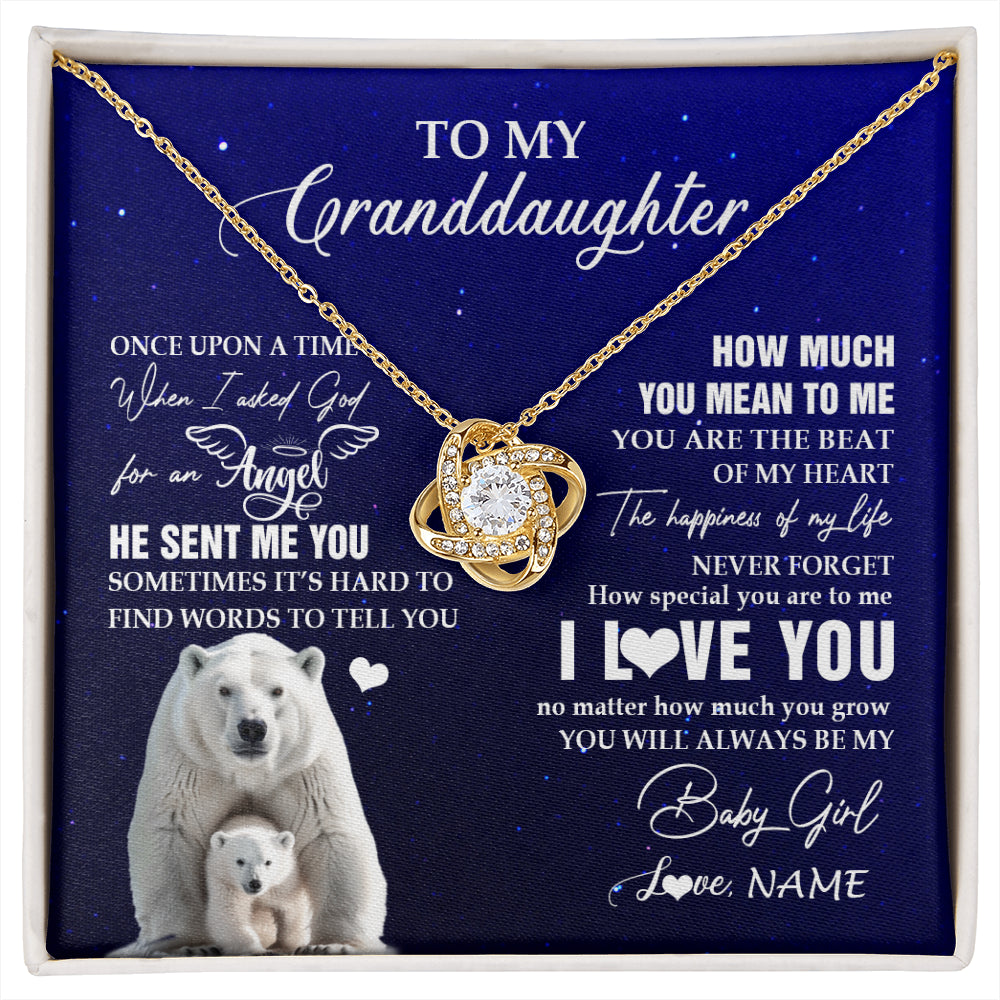 Personalized To My Granddaughter Necklace From Grandma Polar Bear Never Forget I Love You Granddaughter Birthday Christmas Customized Gift Box Message Card