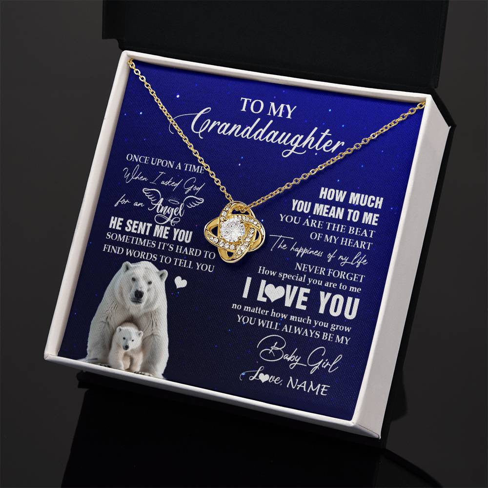 Personalized To My Granddaughter Necklace From Grandma Polar Bear Never Forget I Love You Granddaughter Birthday Christmas Customized Gift Box Message Card
