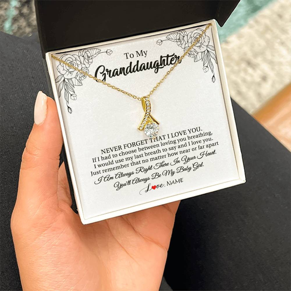 Personalized To My Granddaughter Necklace From Grandma Pops Never Forget That I Love You Granddaughter Birthday Christmas Customized Gift Box Message Card