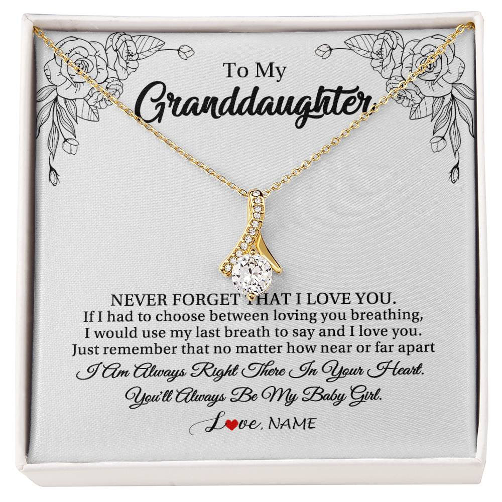 Personalized To My Granddaughter Necklace From Grandma Pops Never Forget That I Love You Granddaughter Birthday Christmas Customized Gift Box Message Card