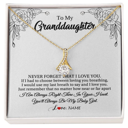 Personalized To My Granddaughter Necklace From Grandma Pops Never Forget That I Love You Granddaughter Birthday Christmas Customized Gift Box Message Card