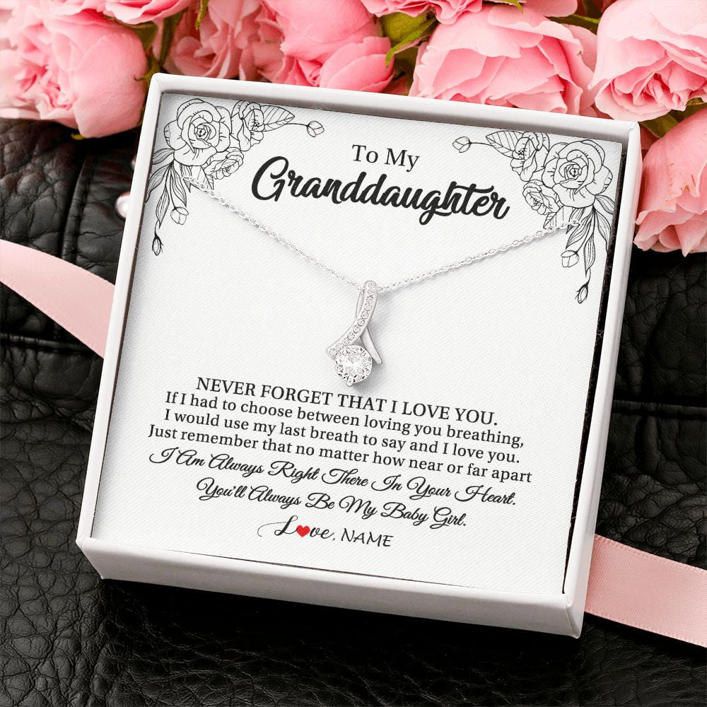 Personalized To My Granddaughter Necklace From Grandma Pops Never Forget That I Love You Granddaughter Birthday Christmas Customized Gift Box Message Card
