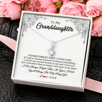 Personalized To My Granddaughter Necklace From Grandma Pops Never Forget That I Love You Granddaughter Birthday Christmas Customized Gift Box Message Card