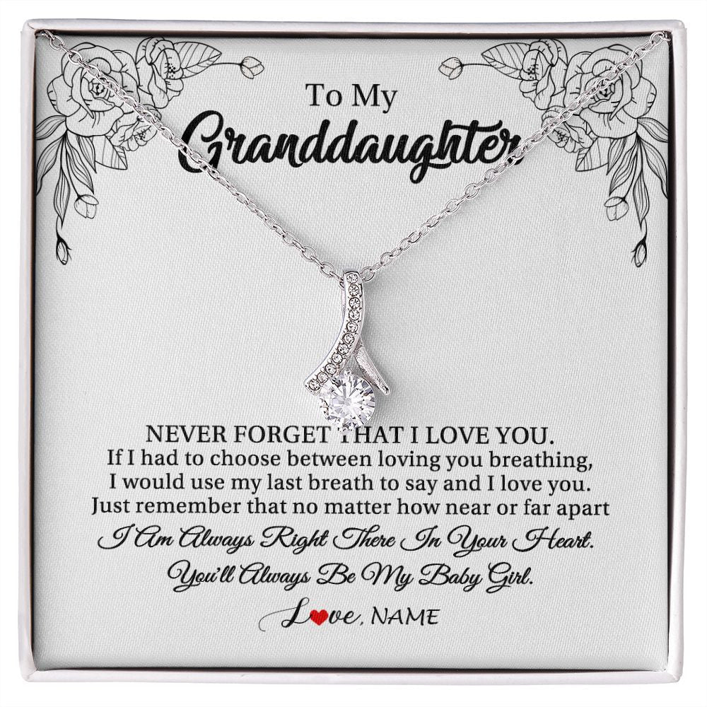 Personalized To My Granddaughter Necklace From Grandma Pops Never Forget That I Love You Granddaughter Birthday Christmas Customized Gift Box Message Card