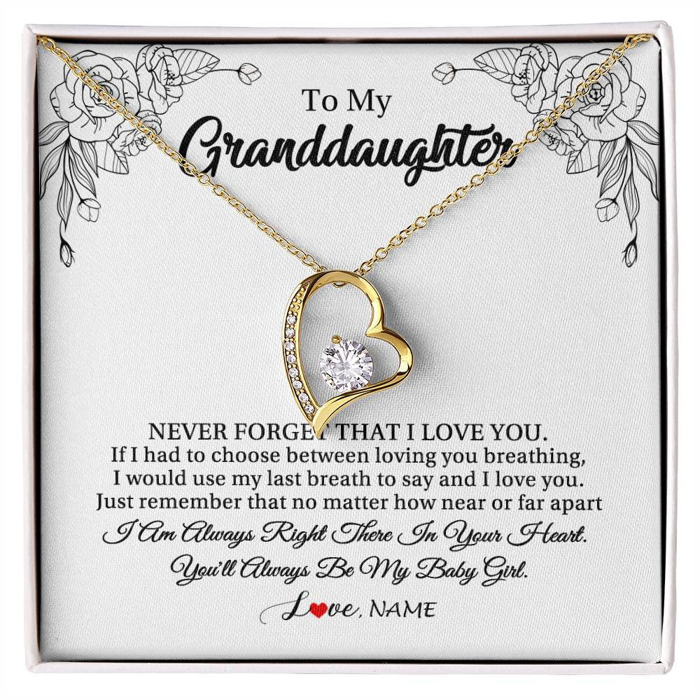Personalized To My Granddaughter Necklace From Grandma Pops Never Forget That I Love You Granddaughter Birthday Christmas Customized Gift Box Message Card