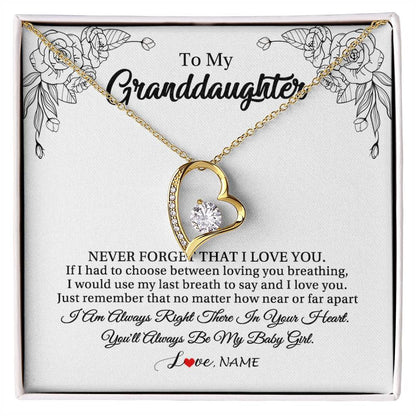 Personalized To My Granddaughter Necklace From Grandma Pops Never Forget That I Love You Granddaughter Birthday Christmas Customized Gift Box Message Card