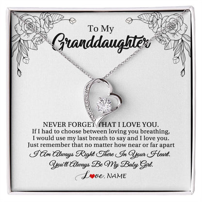 Personalized To My Granddaughter Necklace From Grandma Pops Never Forget That I Love You Granddaughter Birthday Christmas Customized Gift Box Message Card
