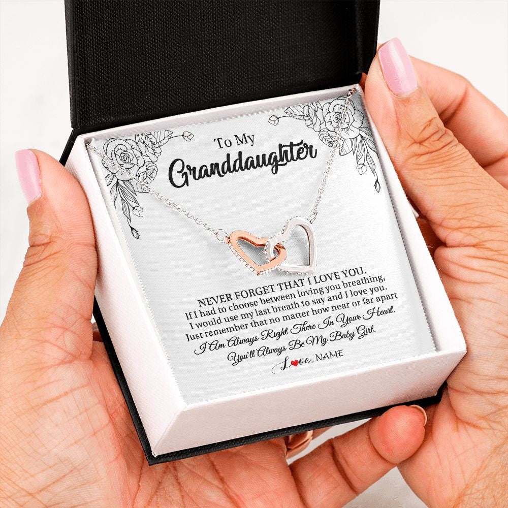 Personalized To My Granddaughter Necklace From Grandma Pops Never Forget That I Love You Granddaughter Birthday Christmas Customized Gift Box Message Card