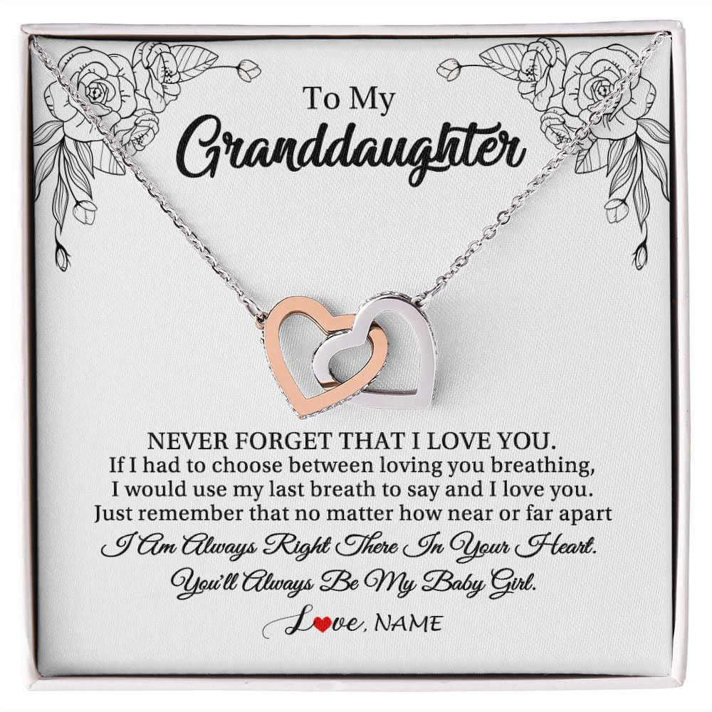Personalized To My Granddaughter Necklace From Grandma Pops Never Forget That I Love You Granddaughter Birthday Christmas Customized Gift Box Message Card