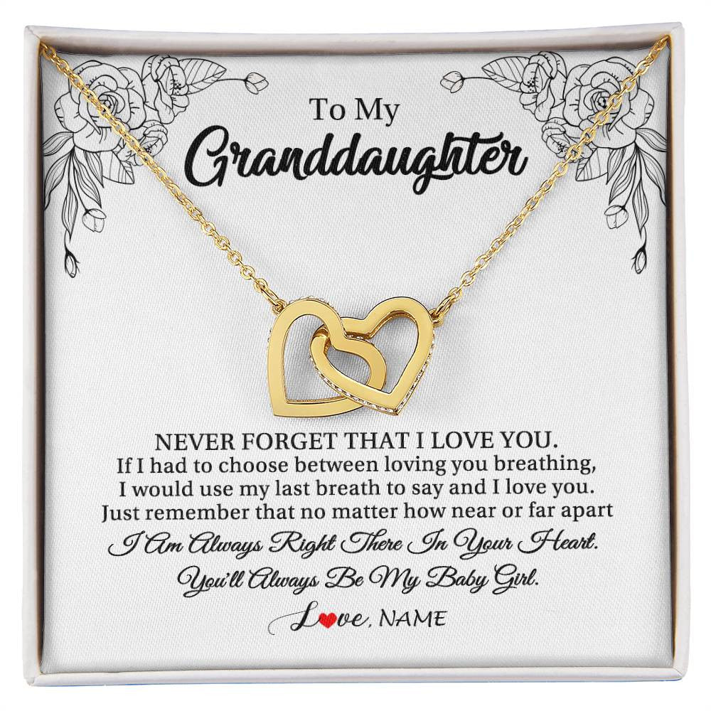 Personalized To My Granddaughter Necklace From Grandma Pops Never Forget That I Love You Granddaughter Birthday Christmas Customized Gift Box Message Card