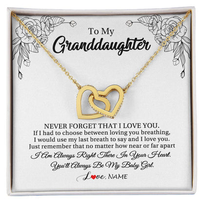 Personalized To My Granddaughter Necklace From Grandma Pops Never Forget That I Love You Granddaughter Birthday Christmas Customized Gift Box Message Card