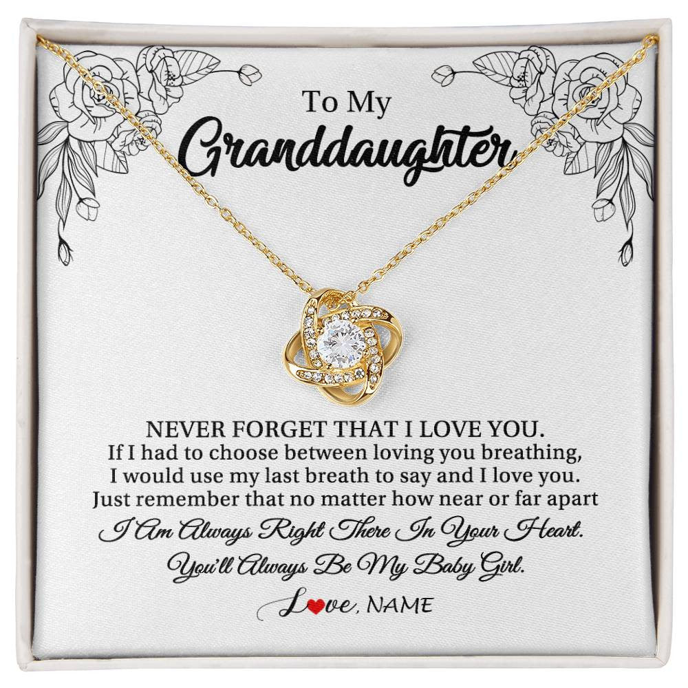 Personalized To My Granddaughter Necklace From Grandma Pops Never Forget That I Love You Granddaughter Birthday Christmas Customized Gift Box Message Card