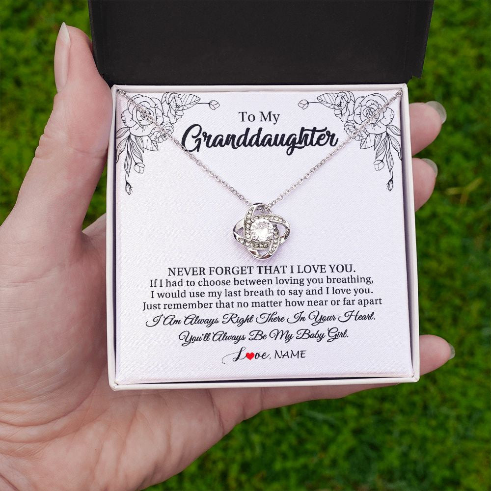 Personalized To My Granddaughter Necklace From Grandma Pops Never Forget That I Love You Granddaughter Birthday Christmas Customized Gift Box Message Card