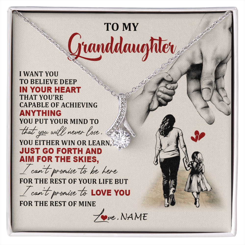 Personalized To My Granddaughter Necklace From Grandma Promise To Love You Granddaughter Birthday Graduation Christmas Customized Gift Box Message Card