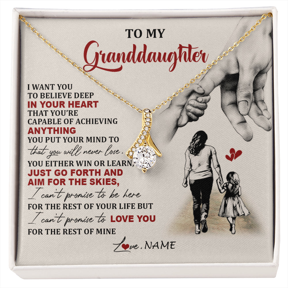 Personalized To My Granddaughter Necklace From Grandma Promise To Love You Granddaughter Birthday Graduation Christmas Customized Gift Box Message Card