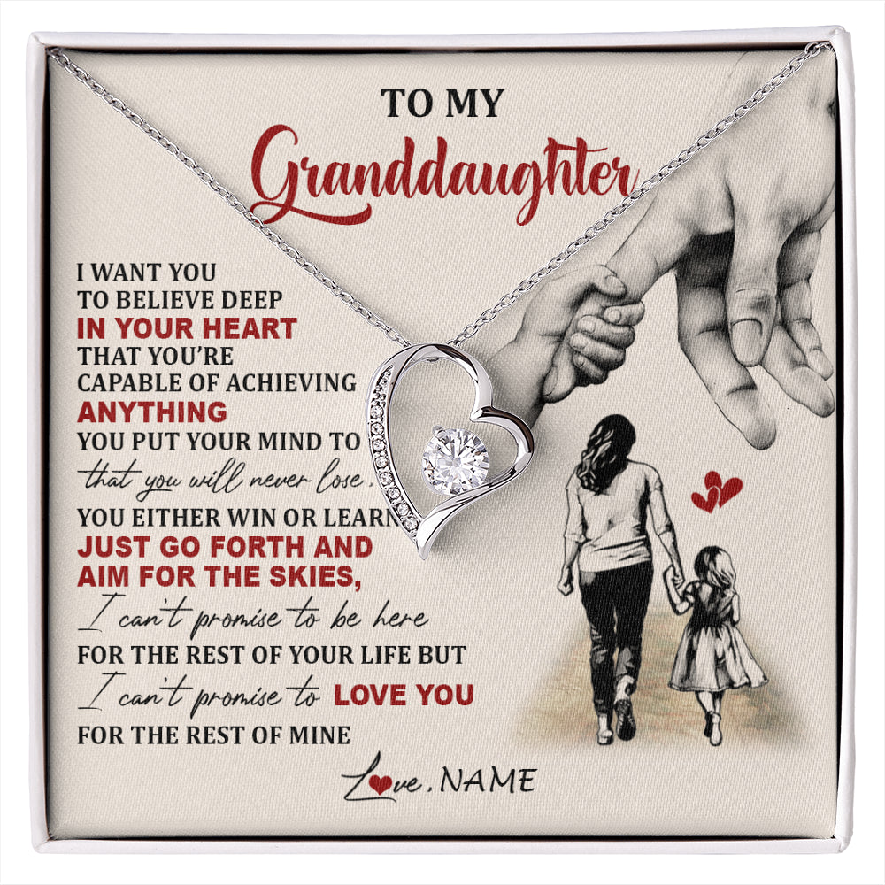 Personalized To My Granddaughter Necklace From Grandma Promise To Love You Granddaughter Birthday Graduation Christmas Customized Gift Box Message Card