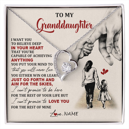 Personalized To My Granddaughter Necklace From Grandma Promise To Love You Granddaughter Birthday Graduation Christmas Customized Gift Box Message Card