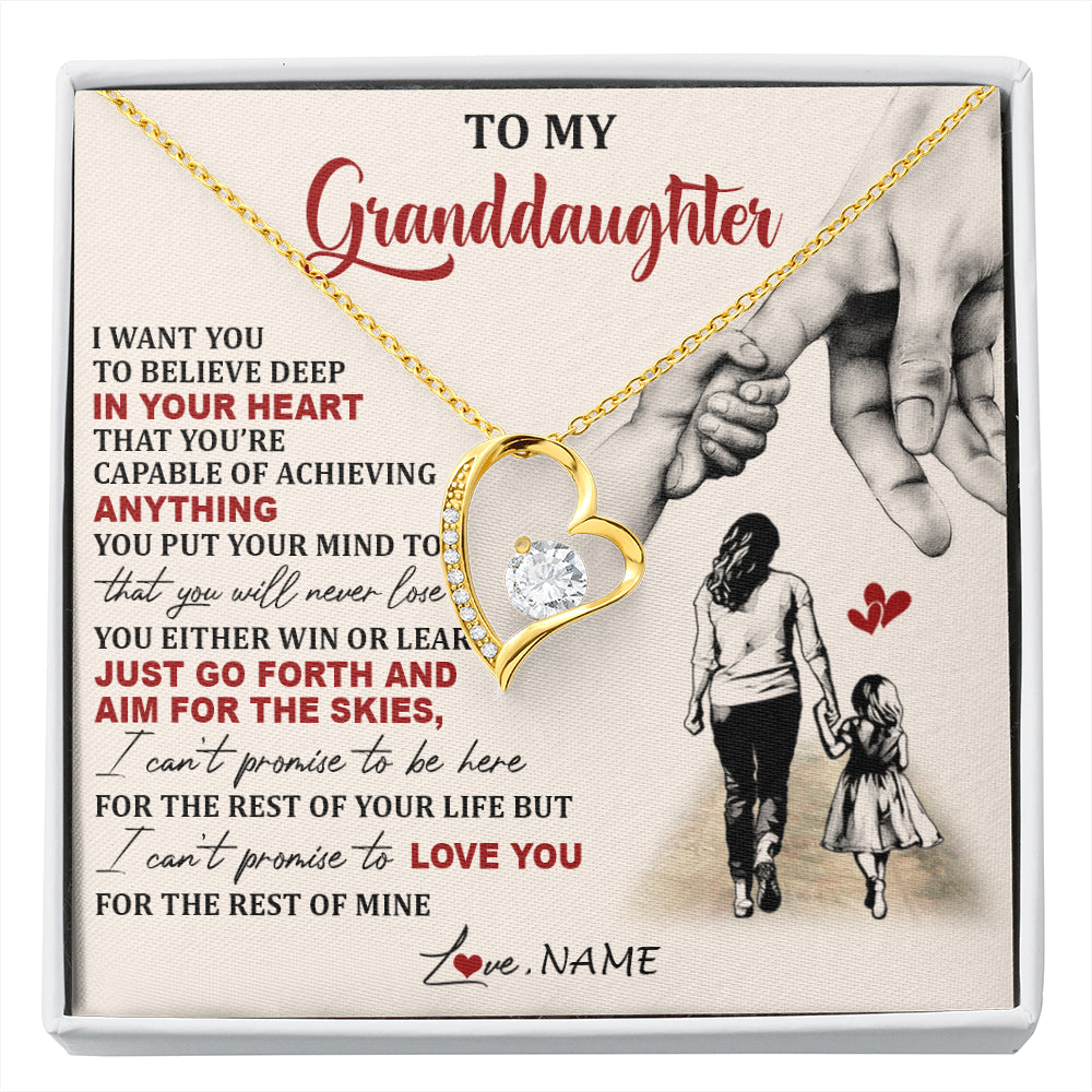 Personalized To My Granddaughter Necklace From Grandma Promise To Love You Granddaughter Birthday Graduation Christmas Customized Gift Box Message Card