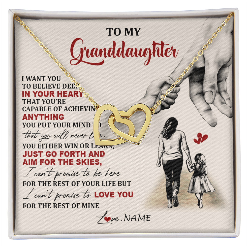 Personalized To My Granddaughter Necklace From Grandma Promise To Love You Granddaughter Birthday Graduation Christmas Customized Gift Box Message Card