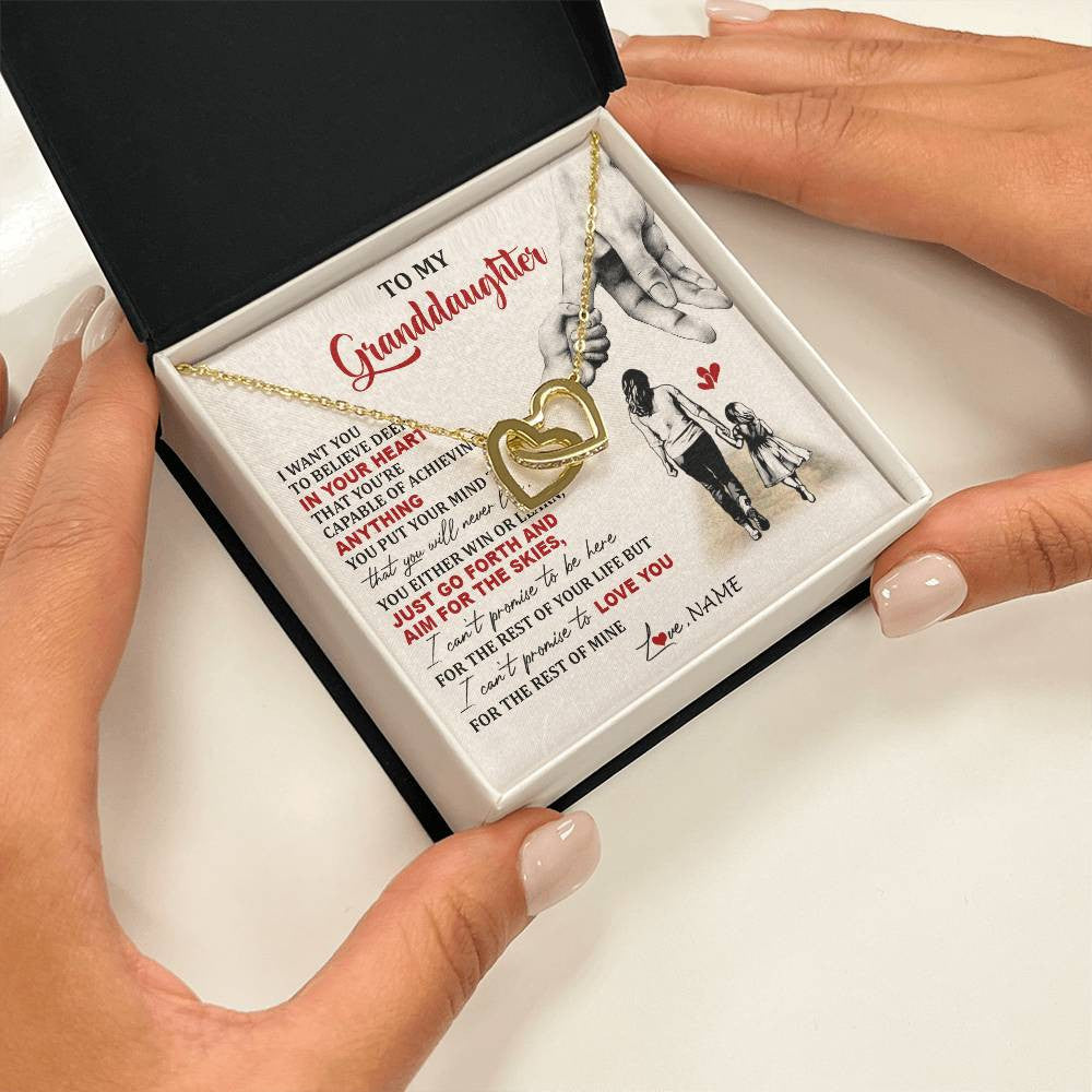 Personalized To My Granddaughter Necklace From Grandma Promise To Love You Granddaughter Birthday Graduation Christmas Customized Gift Box Message Card